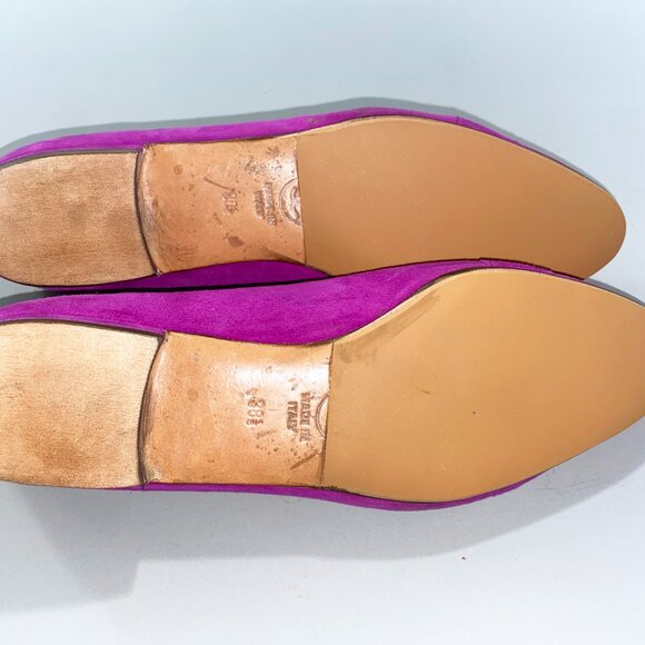 CHANEL Vintage Fuchsia Suede Flats Made in Italy Size 8.5 - Picture 9 of 9